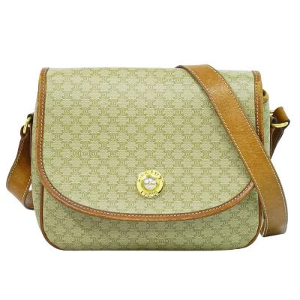Celine Macadam Shoulder Bag Beige Tan